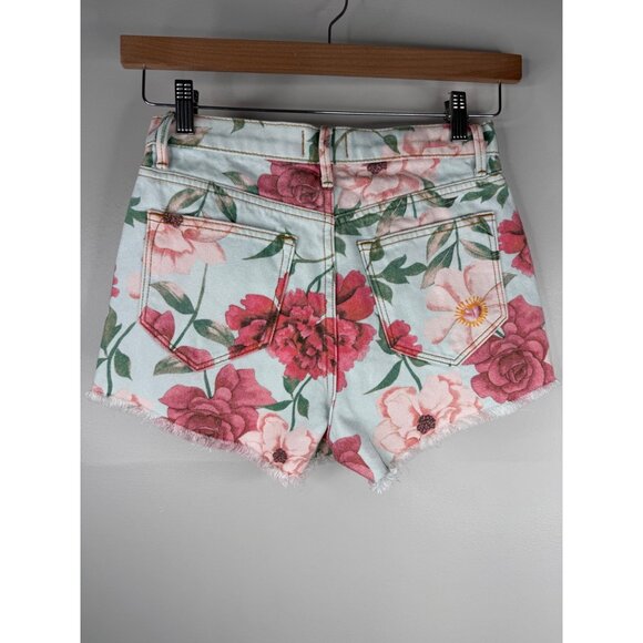 NEW Driftwood Goldie Floral Print Mid Rise Fray Hem Shorts Size 24 - Picture 6 of 7